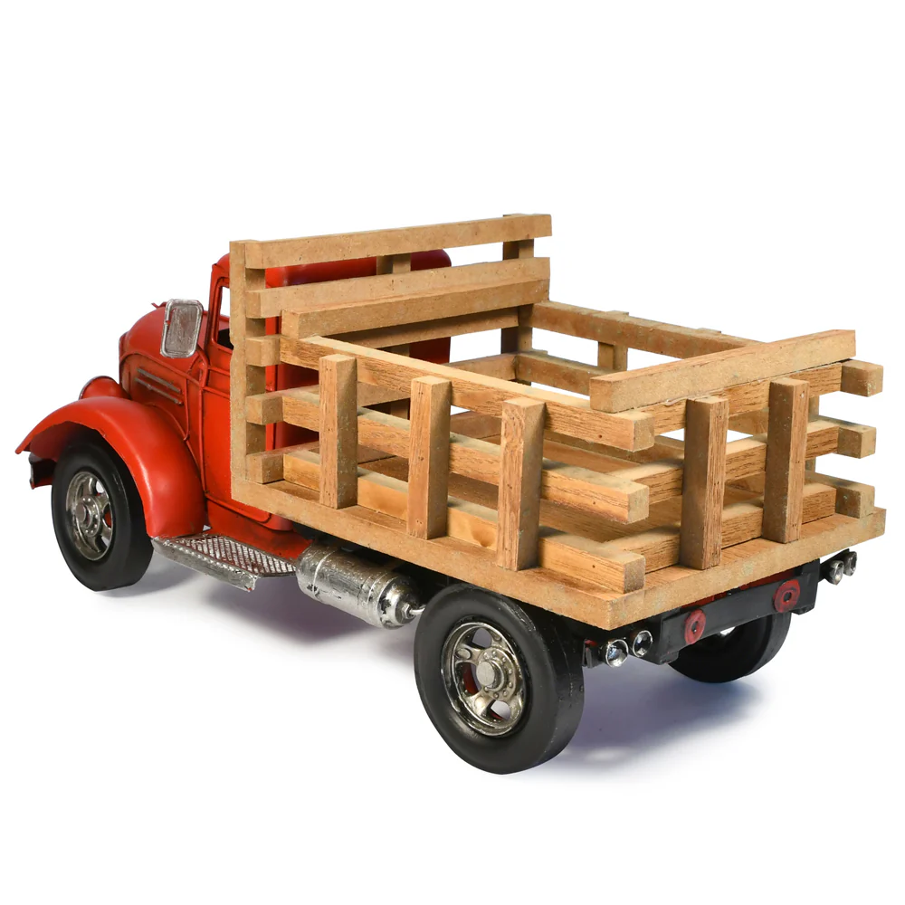 Boyle Auto Petit Farm Truck Metal Ornament Figurine 37x17cm (Red) - Image 4