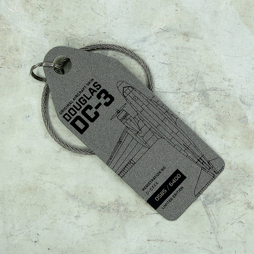 Boyle Aviationtag Keychain Douglas DC-3 Candy Bomber Tag 14.5cm (Silver) - Image 2
