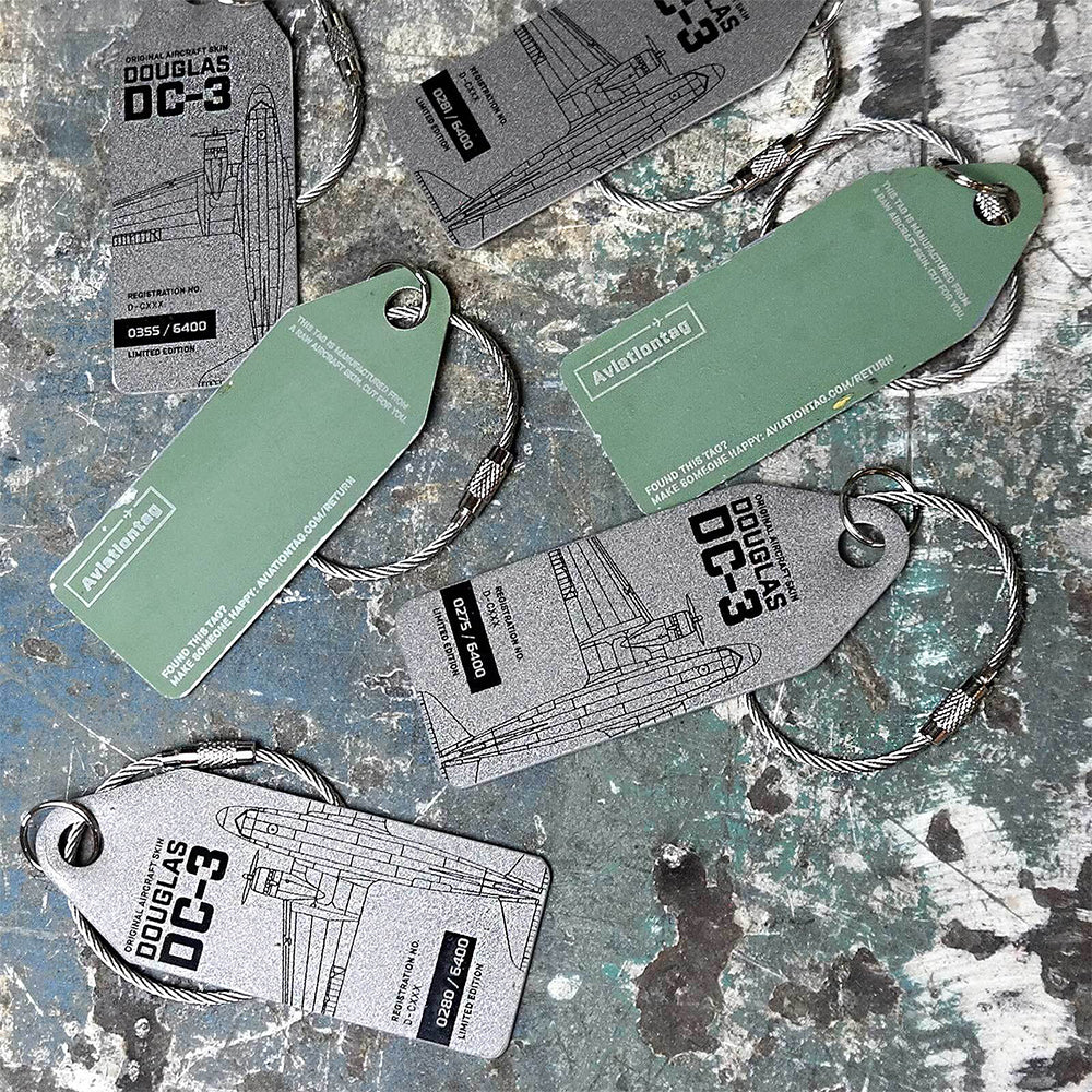 Boyle Aviationtag Keychain Douglas DC-3 Candy Bomber Tag 14.5cm (Silver) - Image 6