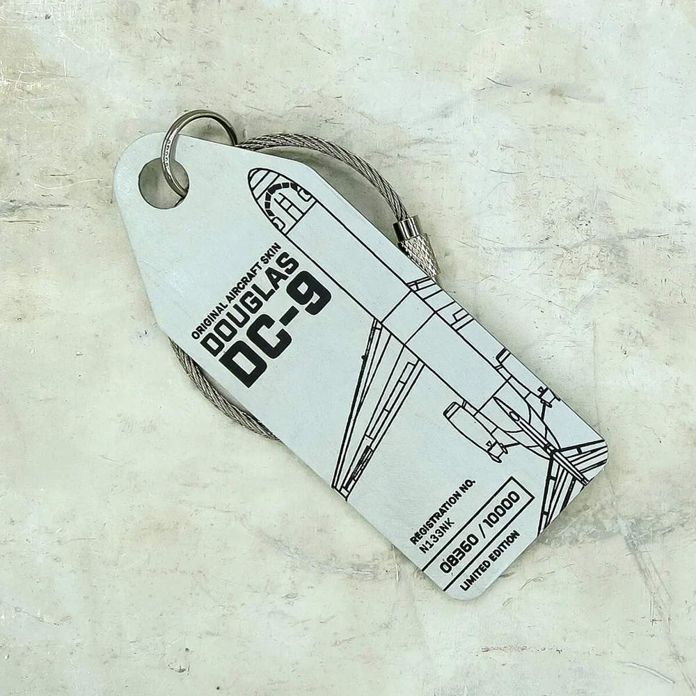 Boyle Aviationtag Keychain Douglas DC-9 Continental Airlines Tag 14.5cm (Silver) - Image 2