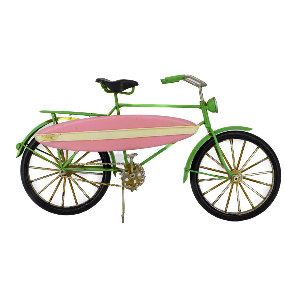 Boyle Metal Bicycle Ornament Home Decor Handmade with Surfboard 31cm - Image 2