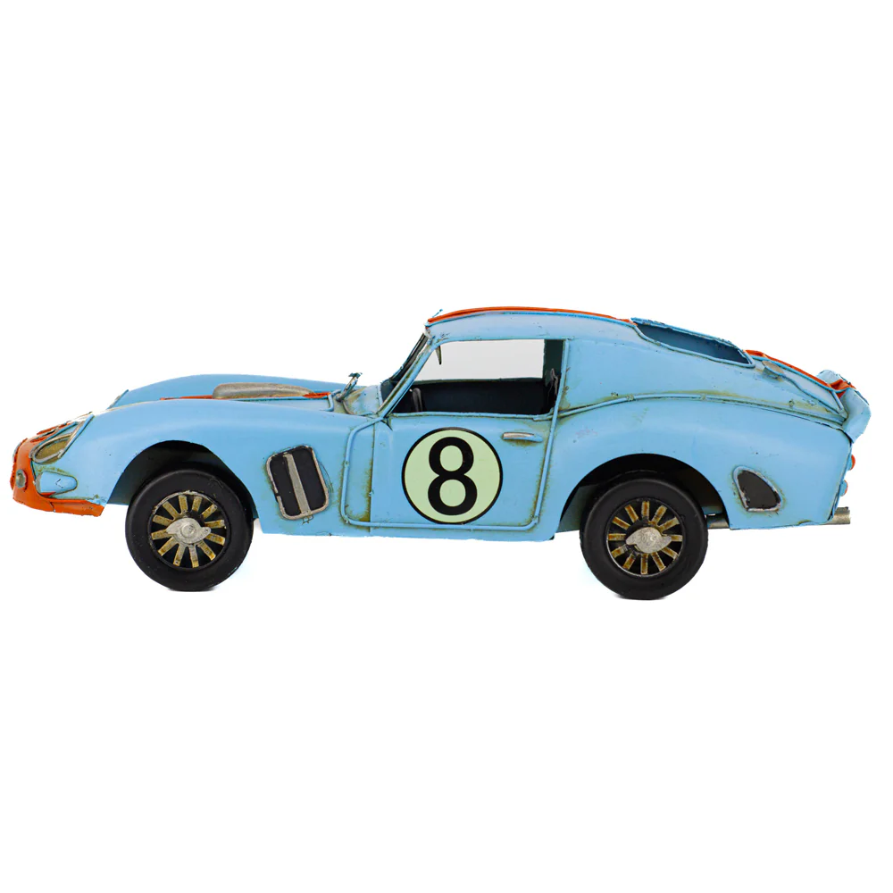 Boyle Metal Display No 8 Racer Handmade Ornament Home Decor Blue 31cm - Image 3