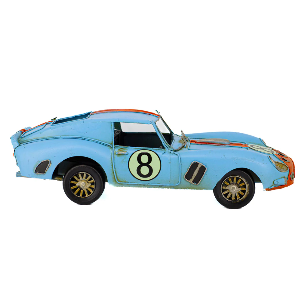 Boyle Metal Display No 8 Racer Handmade Ornament Home Decor Blue 31cm - Image 4