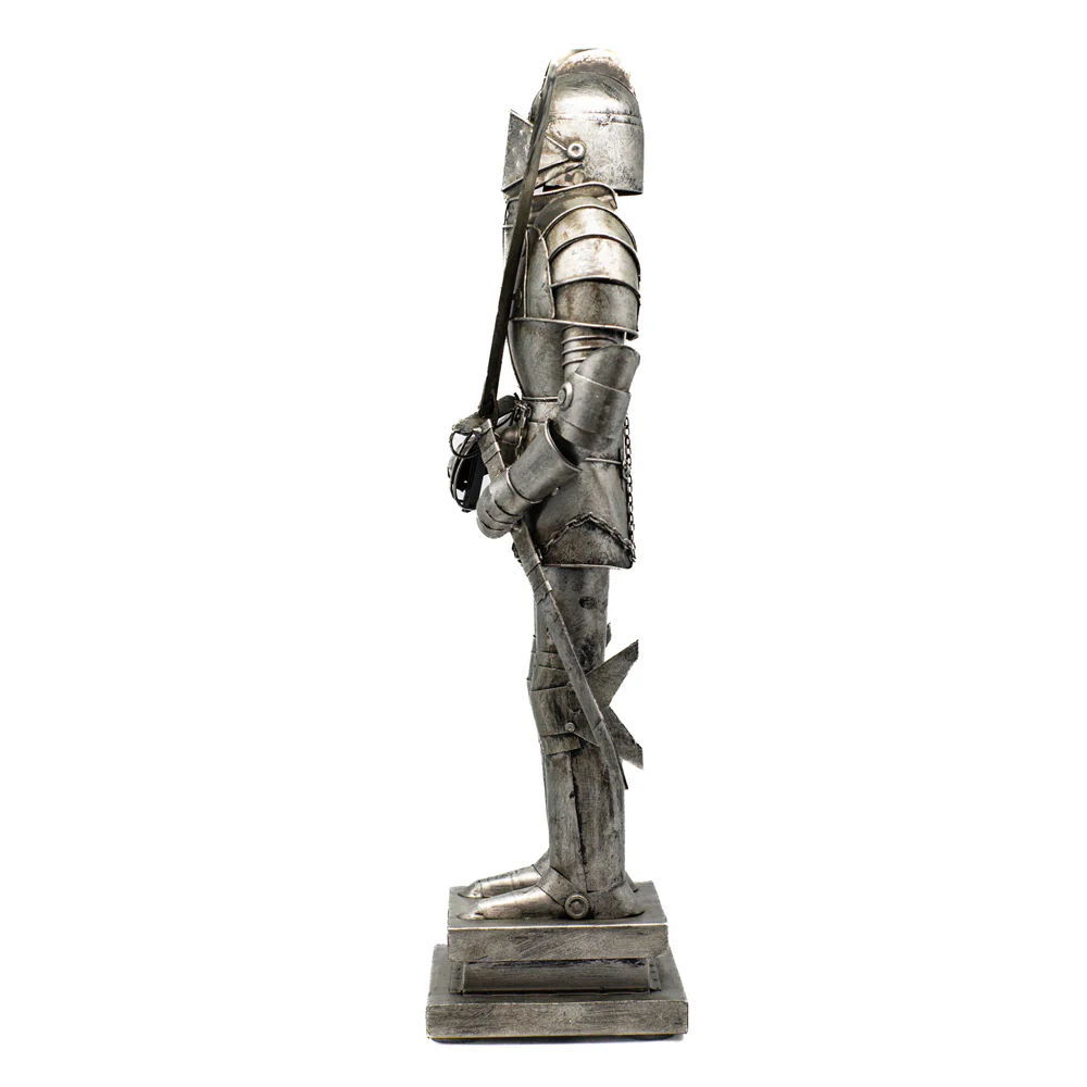 Boyle Metal Knight Handmade Ornament Home Decor Silver Decorative Statue 46cm - Image 2