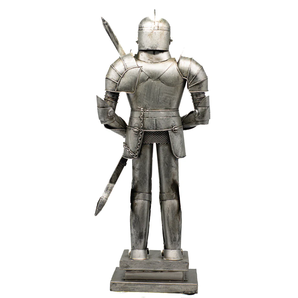 Boyle Metal Knight Handmade Ornament Home Decor Silver Decorative Statue 46cm - Image 3