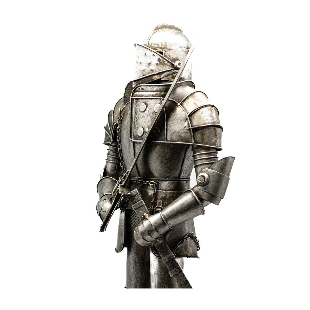 Boyle Metal Knight Handmade Ornament Home Decor Silver Decorative Statue 46cm - Image 5
