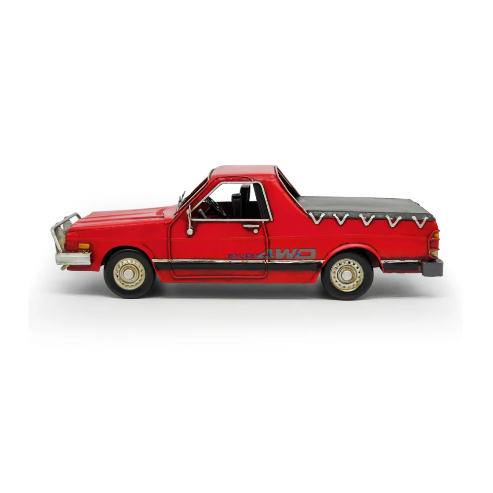 Boyle Metal Ornament Figurine 1986 Subaru Brumby Ute Truck 33cm (Red) - Image 3