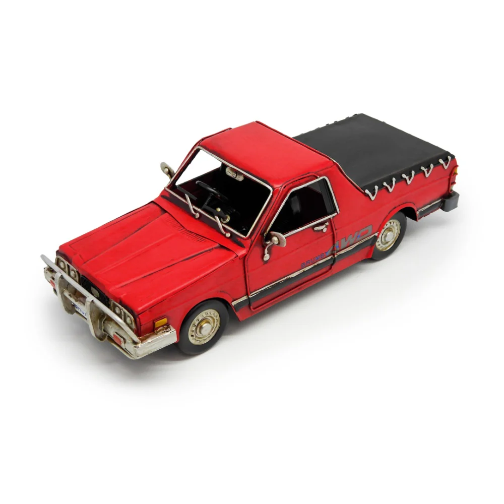 Boyle Metal Ornament Figurine 1986 Subaru Brumby Ute Truck 33cm (Red) - Image 4