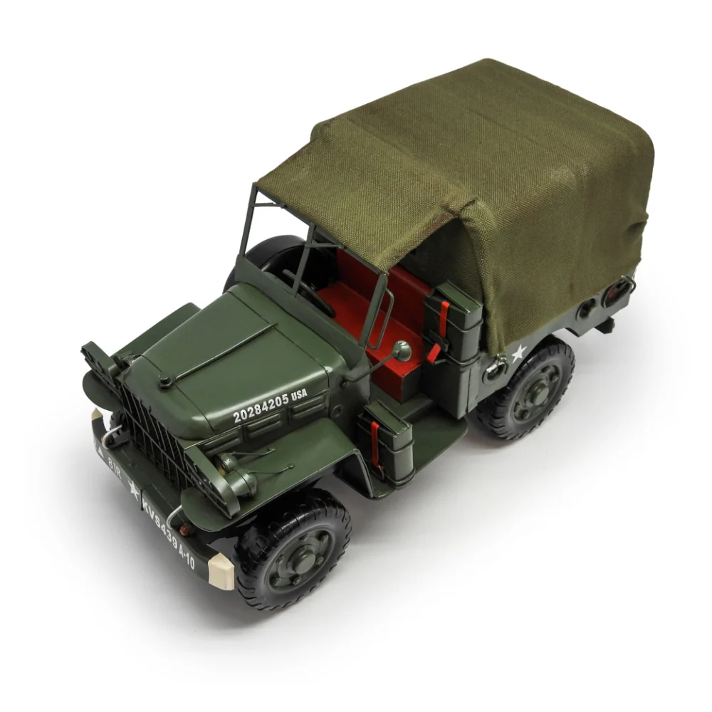 Boyle Metal Ornament Figurine Army Jeep Truck 34cm (Green) - Image 5