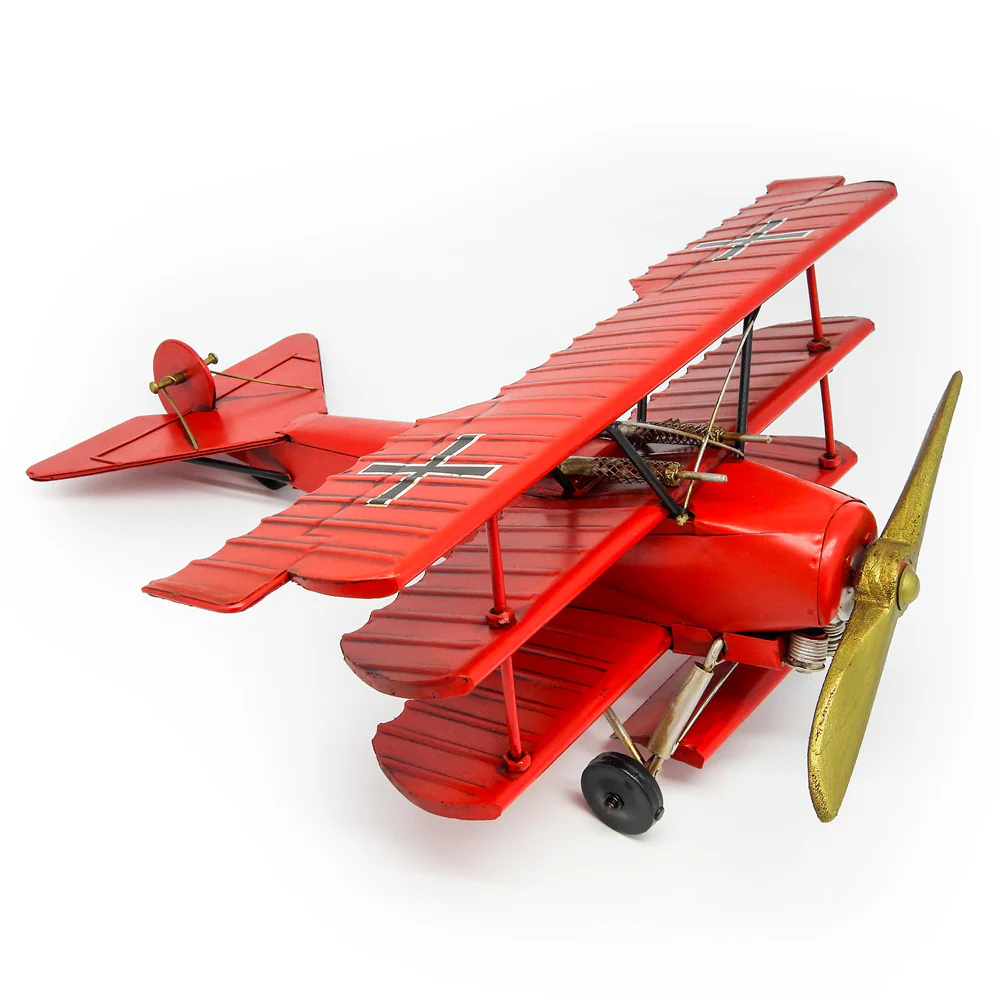 Boyle Metal Ornament Home Decor Collectible Baron Plane 37.5x39x14.5cm (Red) - Image 2