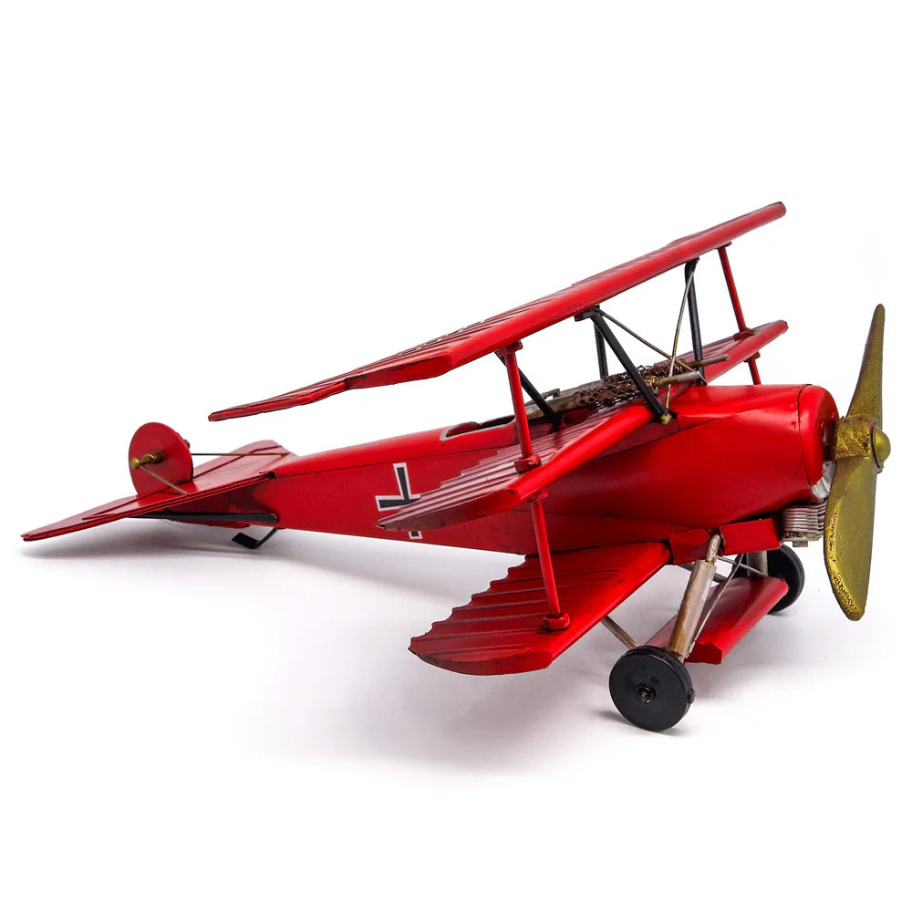 Boyle Metal Ornament Home Decor Collectible Baron Plane 37.5x39x14.5cm (Red) - Image 3
