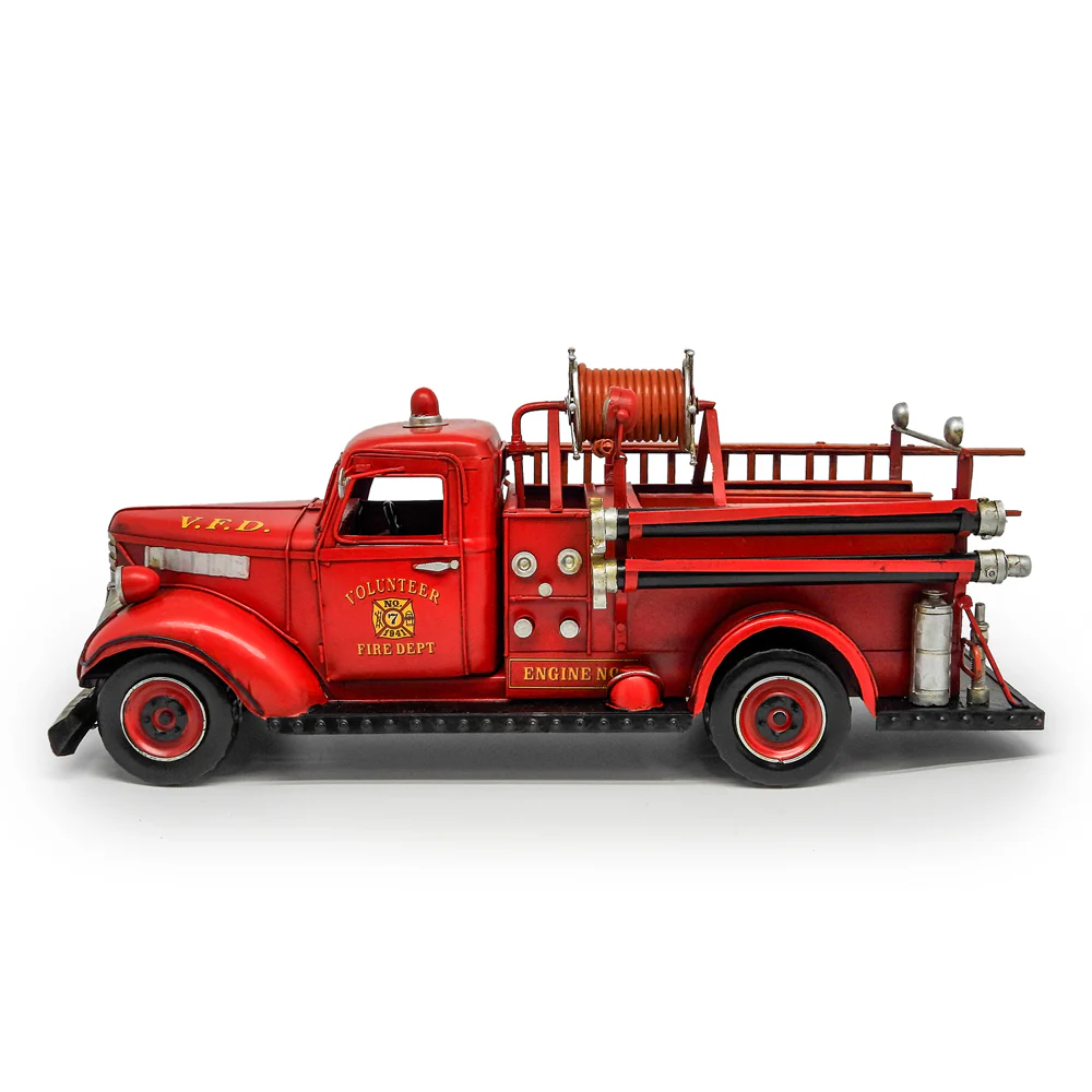 Boyle Metal Ornament Home Decor Collectible Chevy Fire Truck 45x14.5x19cm - Image 5