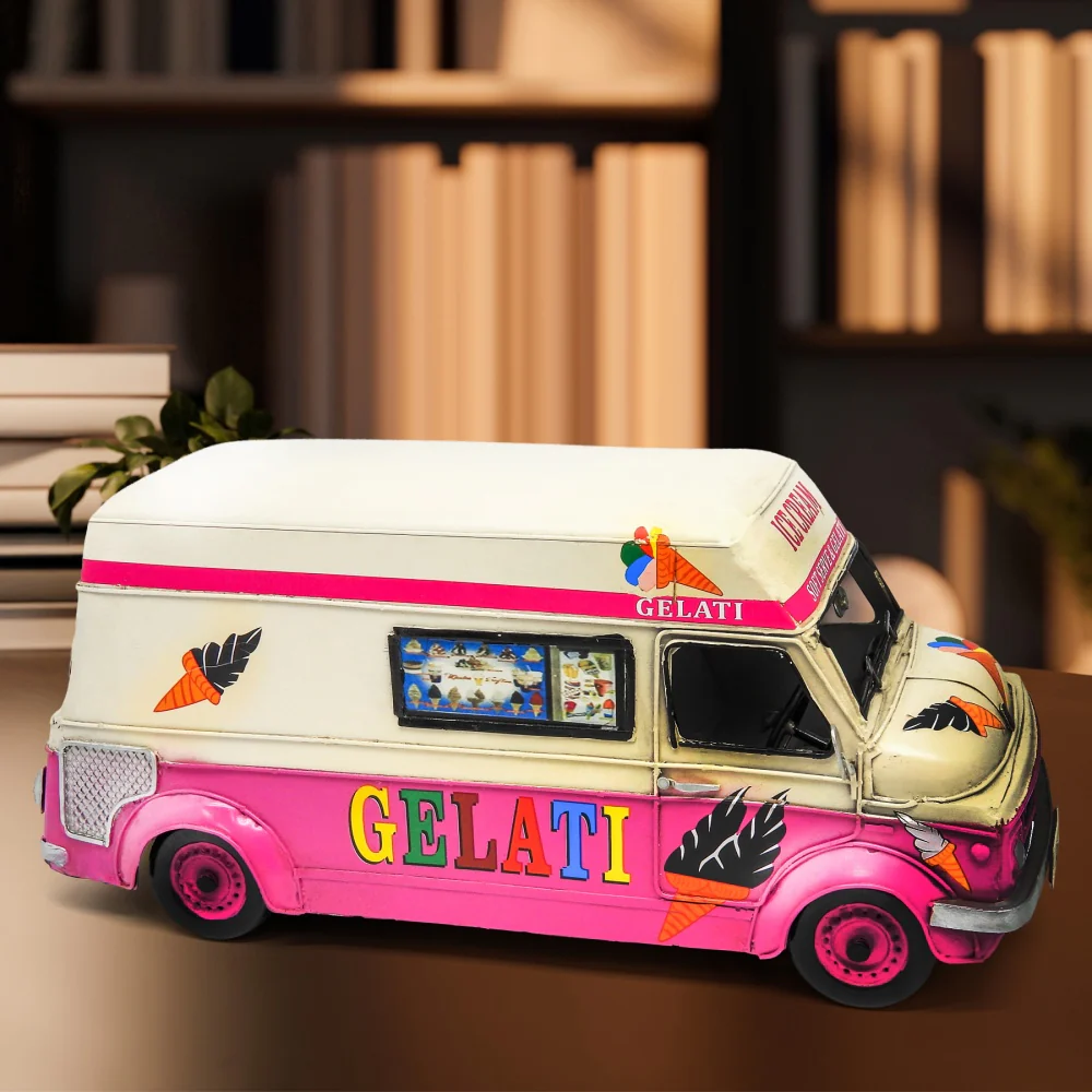 Boyle Metal Ornament Home Decor Collectible Ice Cream Truck Without Music 32cm - Image 6