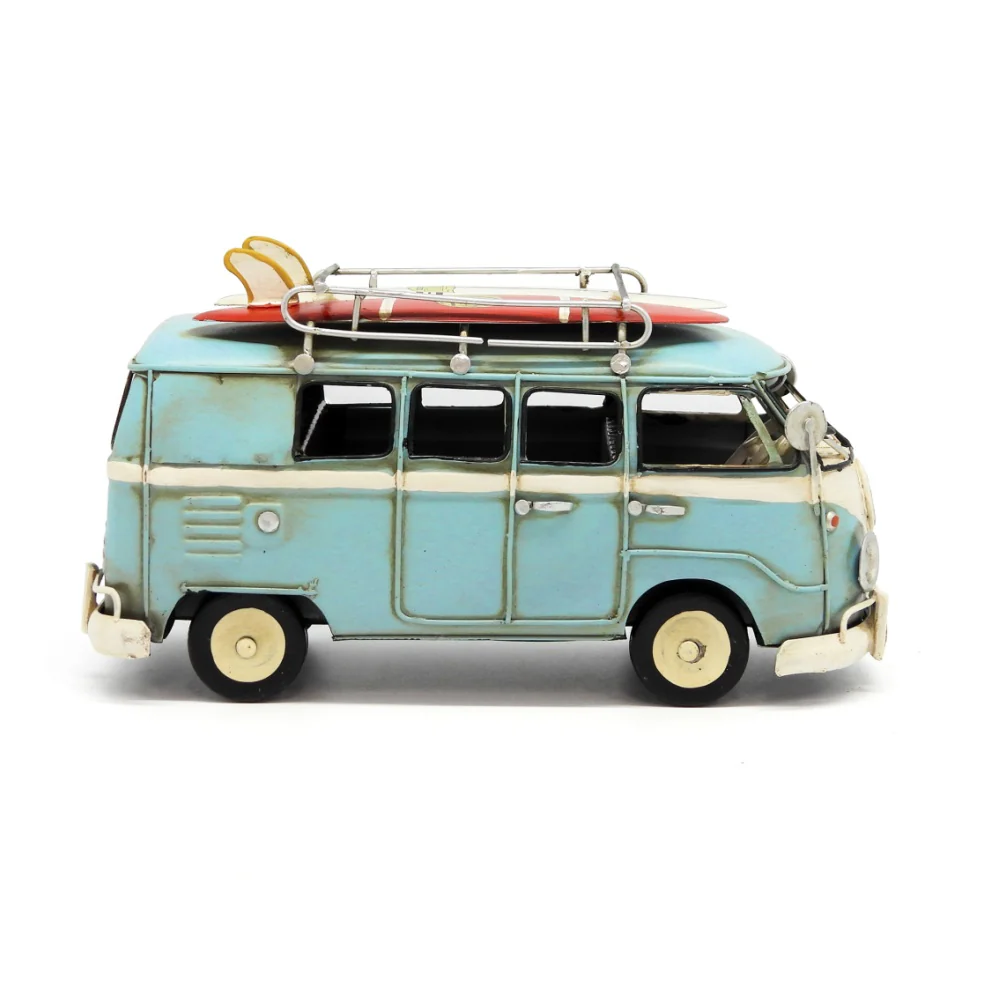 Boyle Metal Ornament Home Decor Collectible Kombi Van 20x9x11cm (Blue) - Image 2