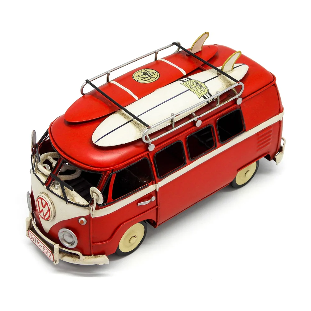 Boyle Metal Ornament Home Decor Collectible Kombi Van 20x9x11cm (Red) - Image 5