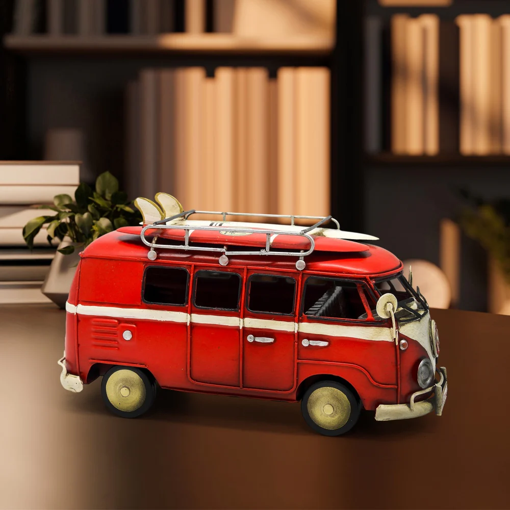 Boyle Metal Ornament Home Decor Collectible Kombi Van 20x9x11cm (Red) - Image 6