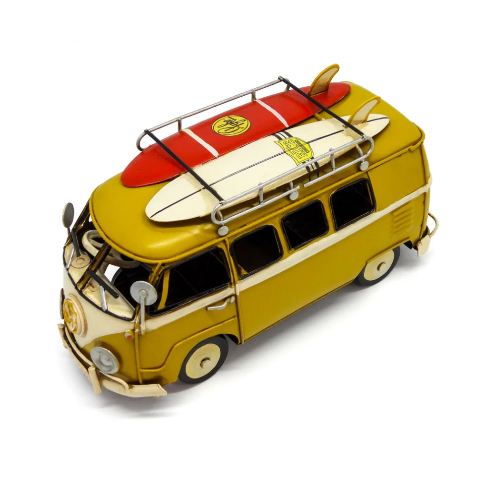 Boyle Metal Ornament Home Decor Collectible Kombi Van 20x9x11cm (Yellow) - Image 5