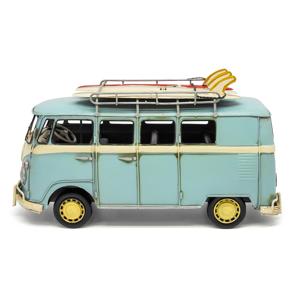 Boyle Metal Ornament Home Decor Collectible Kombi Van 32x12.5x17cm (Blue) - Image 5