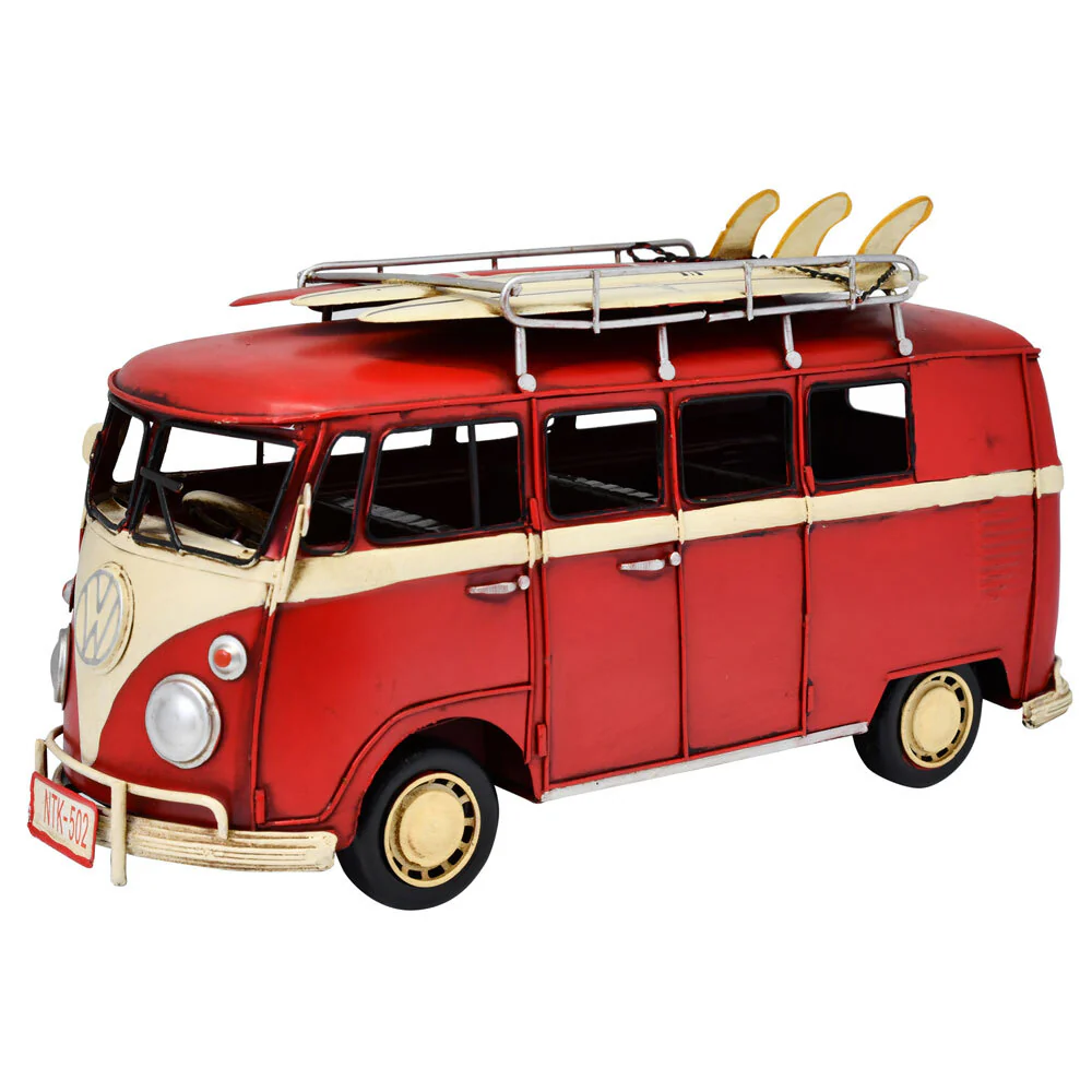 Boyle Metal Ornament Home Decor Collectible Kombi Van 32x12.5x17cm (Red) - Image 2