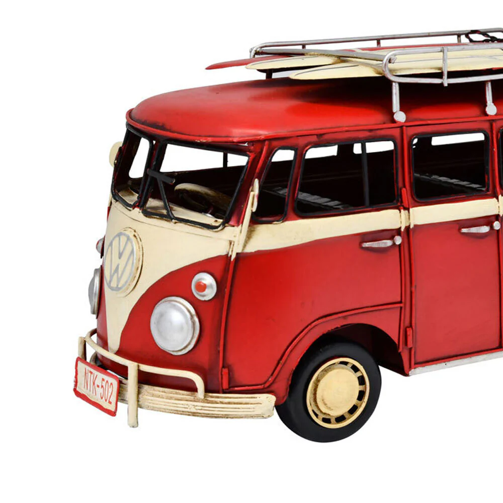 Boyle Metal Ornament Home Decor Collectible Kombi Van 32x12.5x17cm (Red) - Image 3