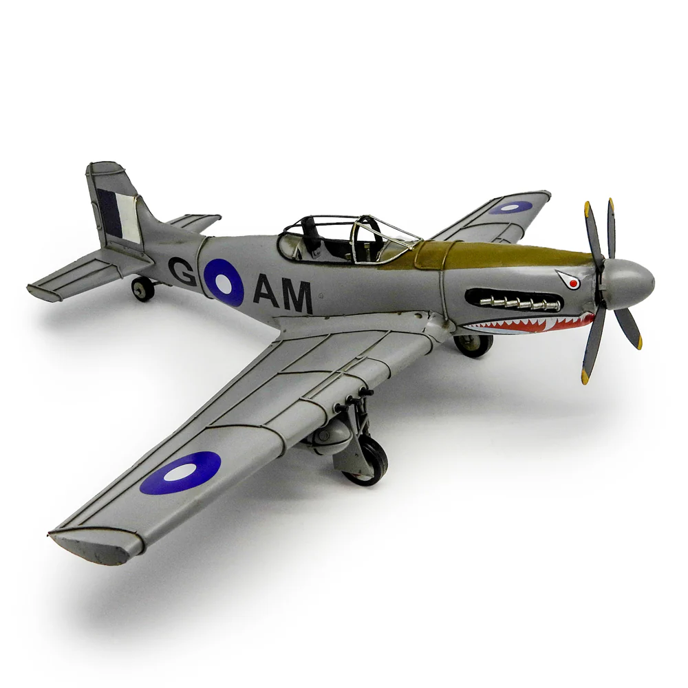 Boyle Metal Ornament Home Decor Collectible Mustang Shark Teeth Plane 50x43x20cm - Image 2