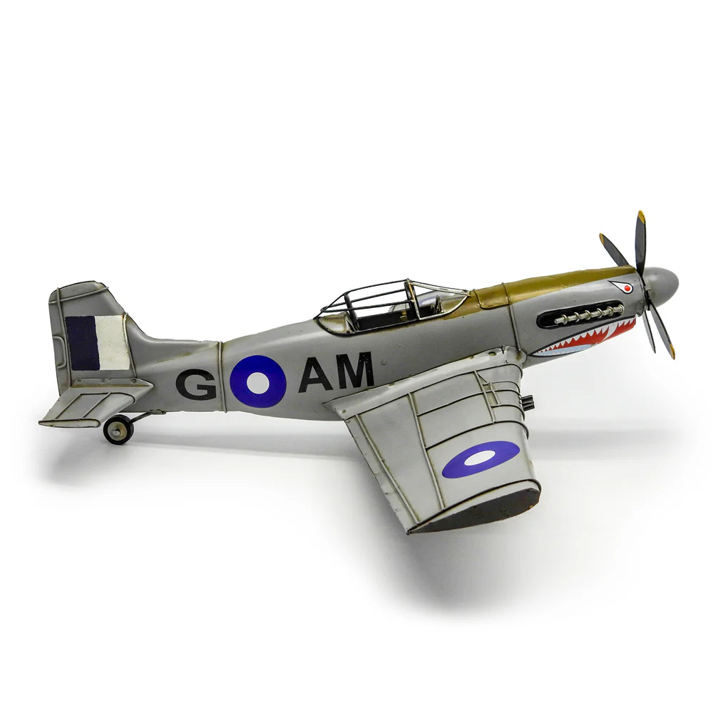 Boyle Metal Ornament Home Decor Collectible Mustang Shark Teeth Plane 50x43x20cm - Image 3