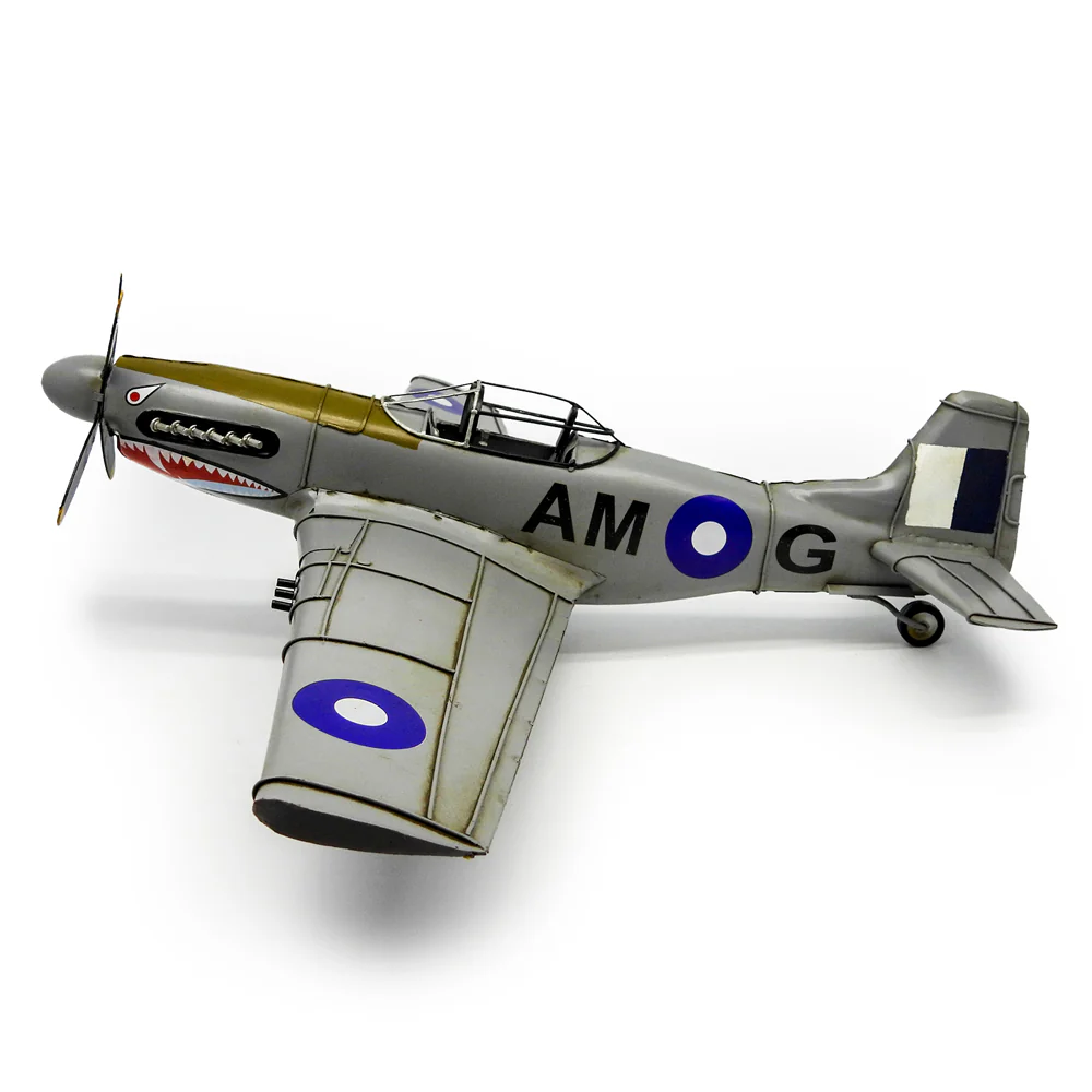 Boyle Metal Ornament Home Decor Collectible Mustang Shark Teeth Plane 50x43x20cm - Image 5