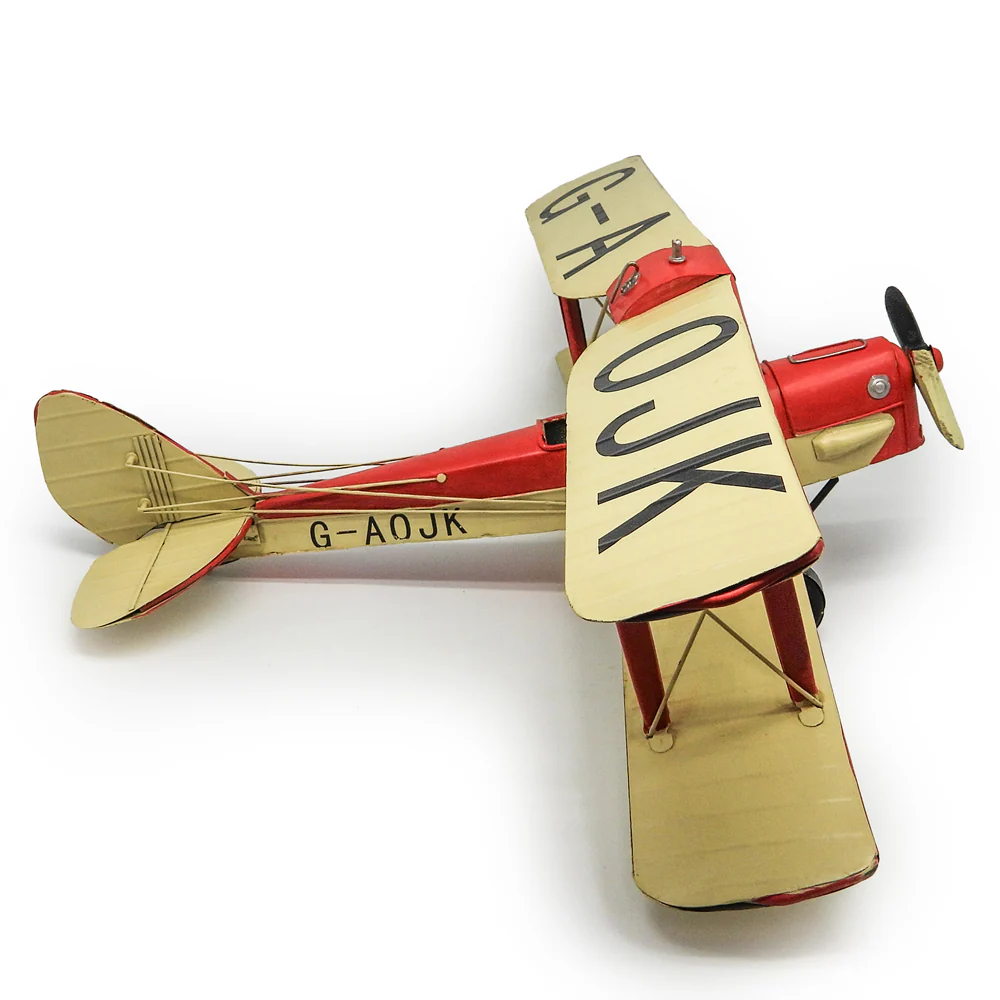 Boyle Metal Ornament Home Decor Collectible Tiger Moth Plane 50x48x18.5cm (Red/White) - Image 3