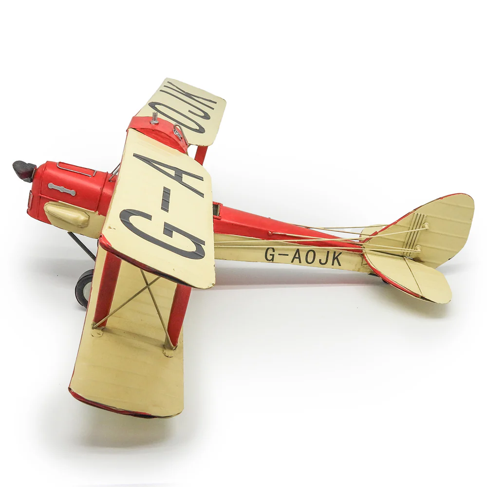 Boyle Metal Ornament Home Decor Collectible Tiger Moth Plane 50x48x18.5cm (Red/White) - Image 5