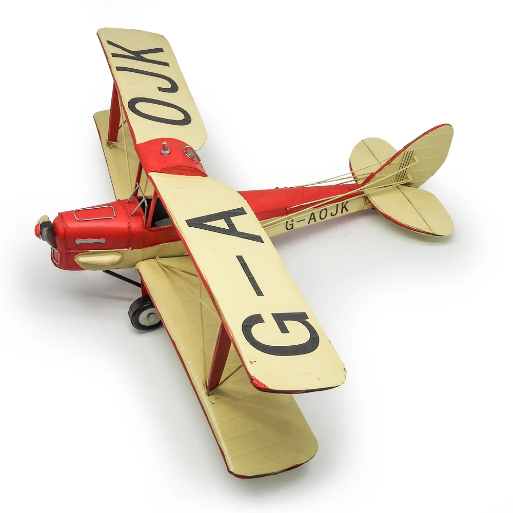 Boyle Metal Ornament Home Decor Collectible Tiger Moth Plane 50x48x18.5cm (Red/White) - Image 6