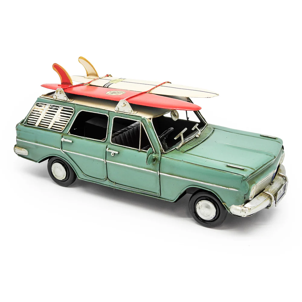 Boyle Metal Ornament Home Decor EH Station Wagon Car with Surfboards 29cm - Image 2