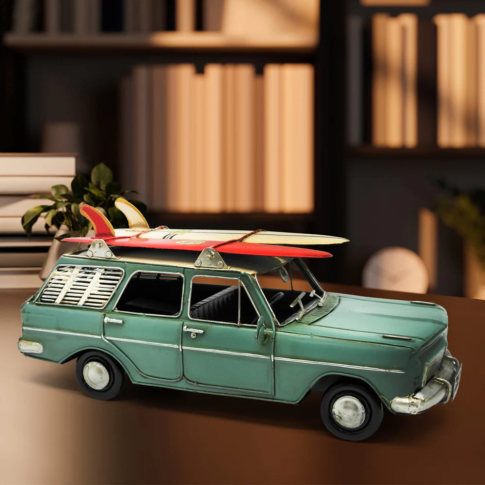 Boyle Metal Ornament Home Decor EH Station Wagon Car with Surfboards 29cm - Image 6