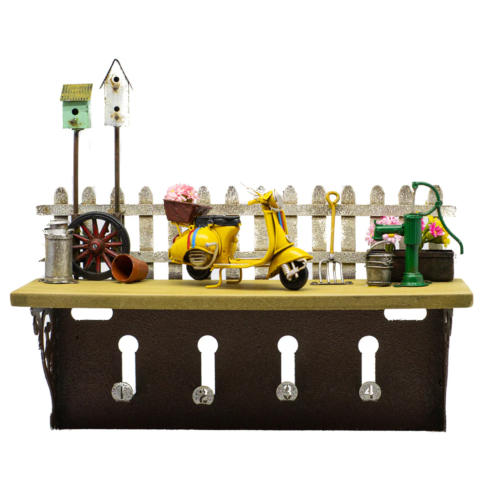 Boyle Shelf Hanging Wall Decor With Hooks Scooter 31cm - Image 2