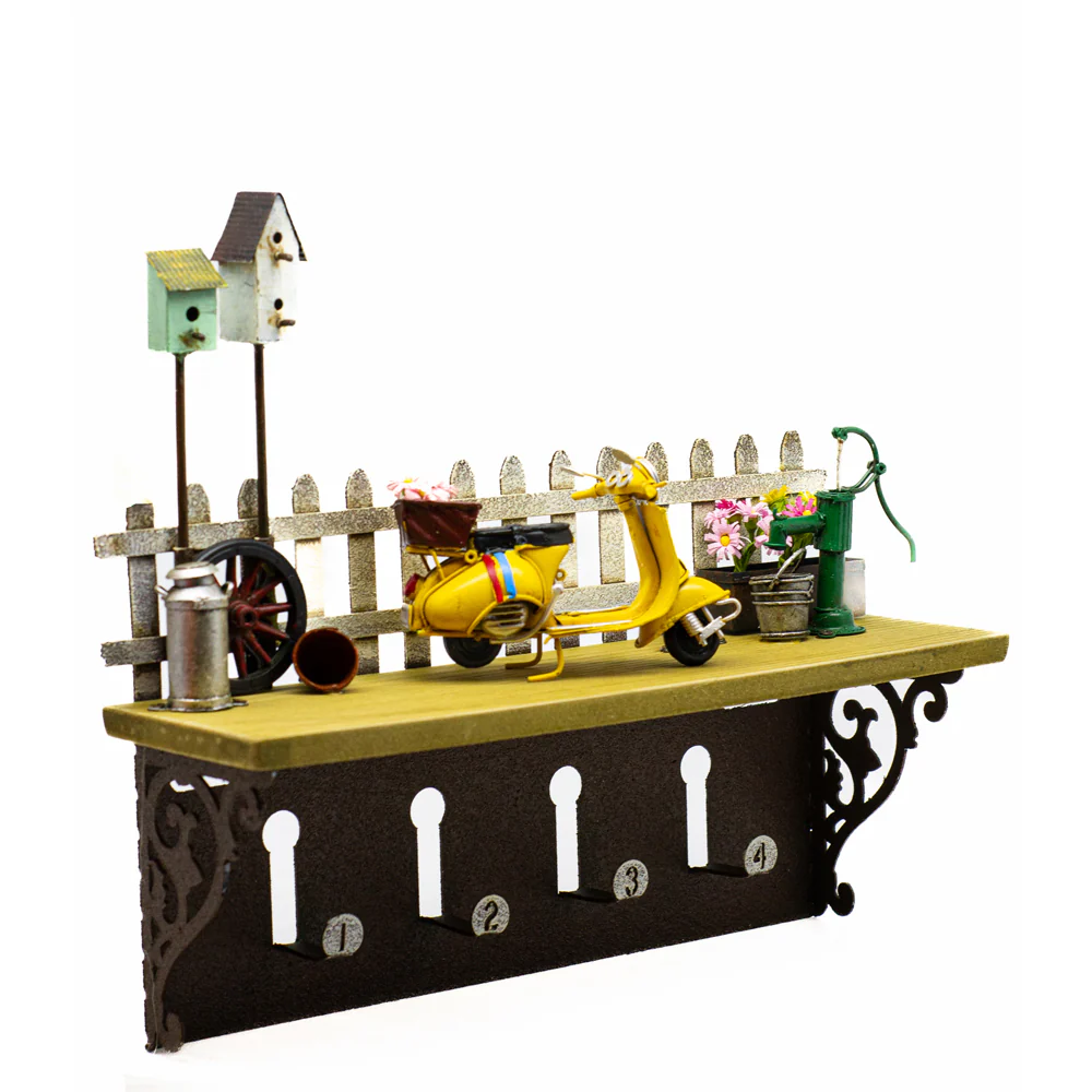Boyle Shelf Hanging Wall Decor With Hooks Scooter 31cm - Image 3