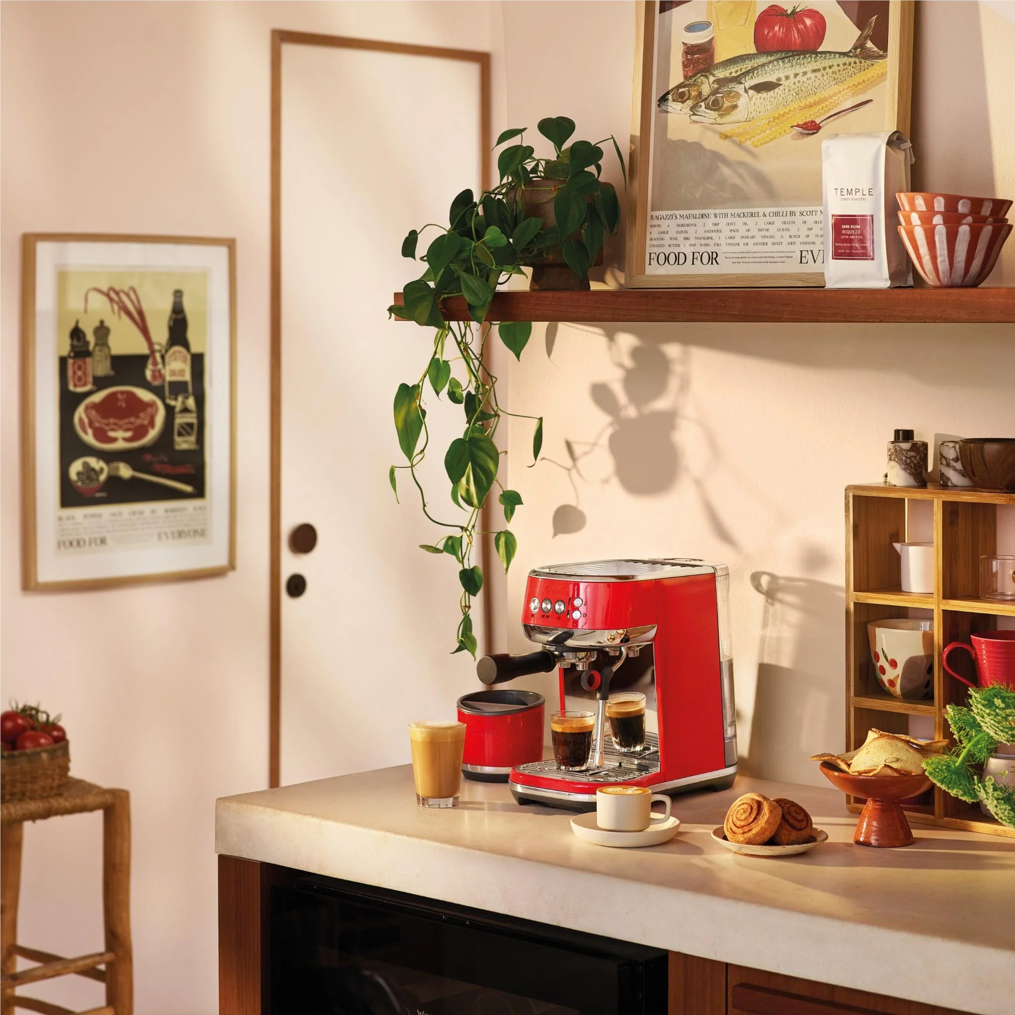 Breville Bambino Plus Espresso Coffee Machine (Pomodoro Rosso) - Image 4