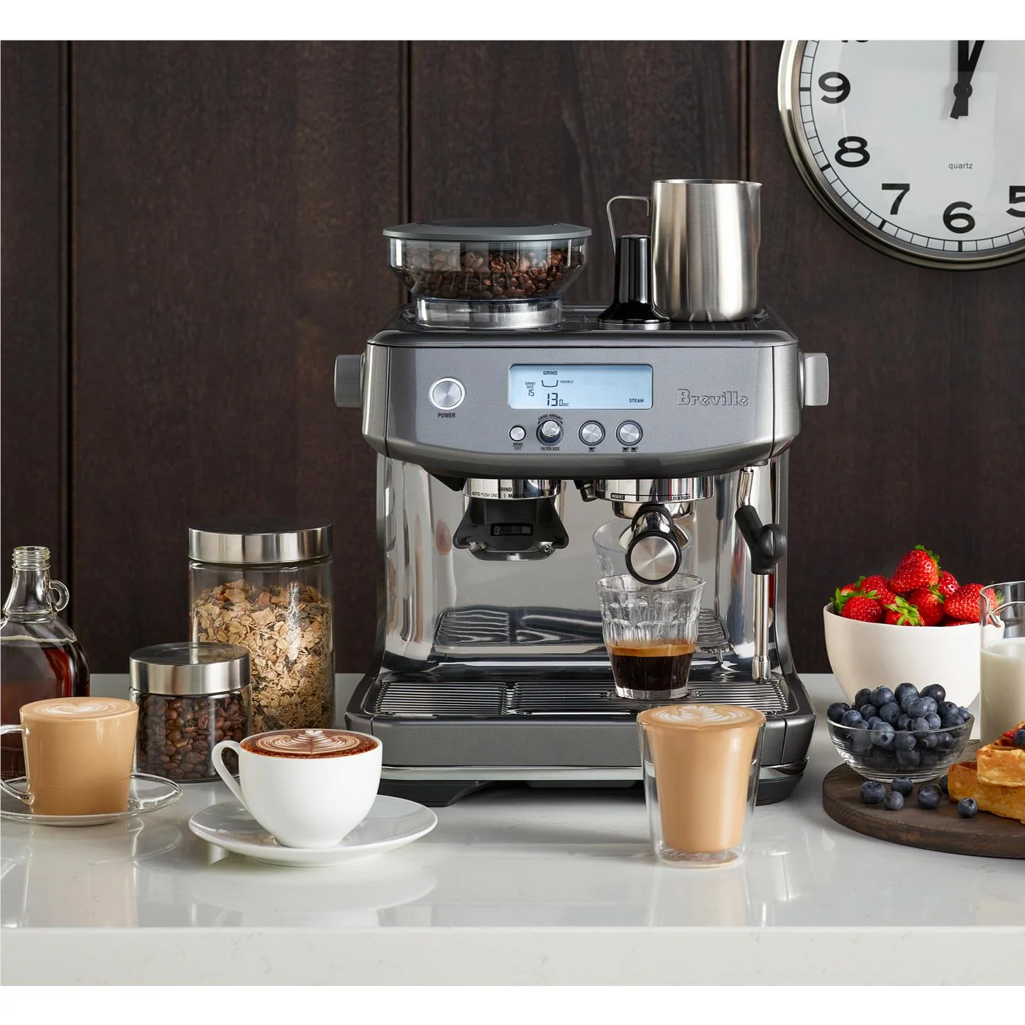 Breville the Barista Pro Coffee Machine (Smoked Hickory) - Image 2