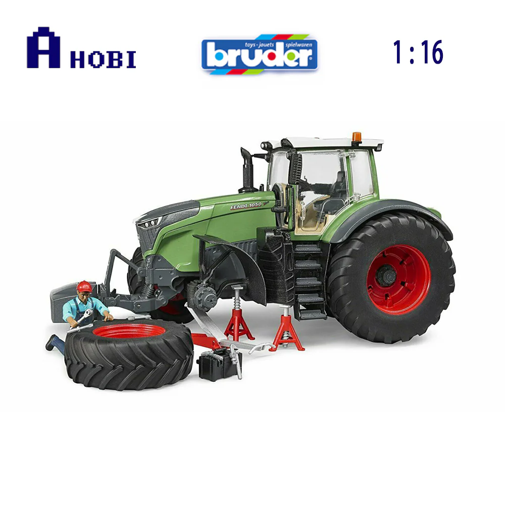 Bruder Licensed 1:16 Scale Fendt 1050 Vario With Mechanic & Garage Equipment Model Green - Image 3