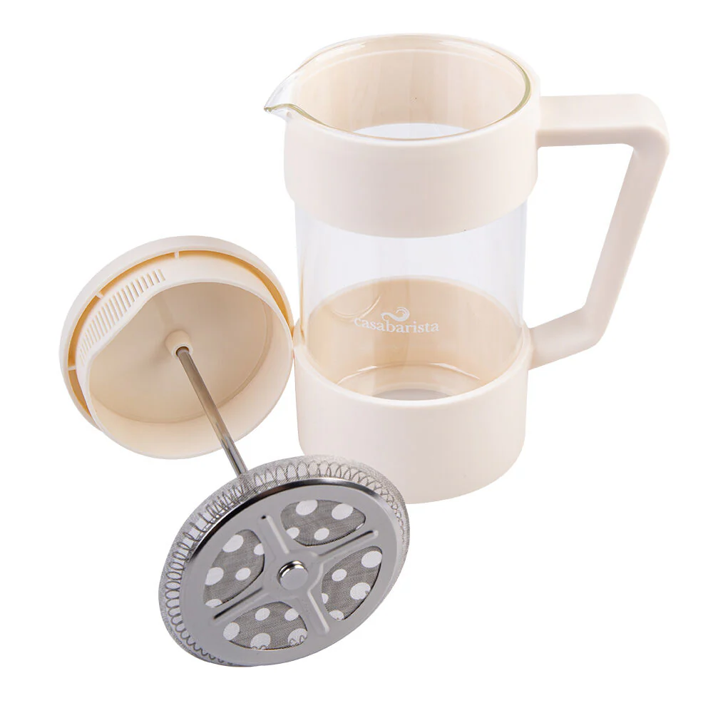 Casabarista Oslo Accent Stainless Steel Coffee Plunger 5 Cup 600ml Cream - Image 5