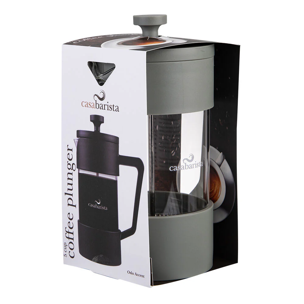 Casabarista Oslo Accent Stainless Steel Coffee Plunger 5 Cup 600ml Eucalypt - Image 2