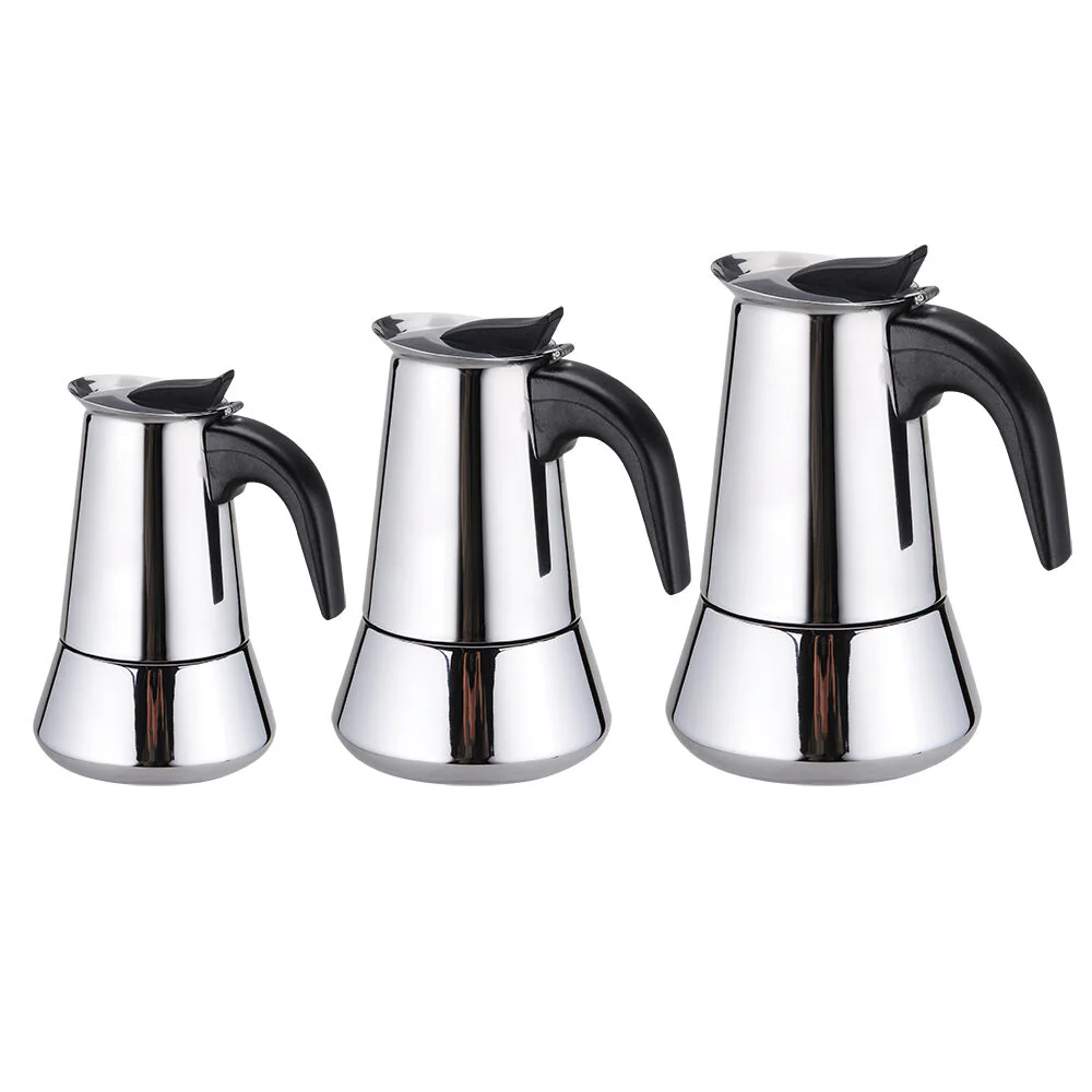 Casabarista Roma Stainless Steel 6 Cups Espresso Coffee Maker Moka Pot Silver - Image 3