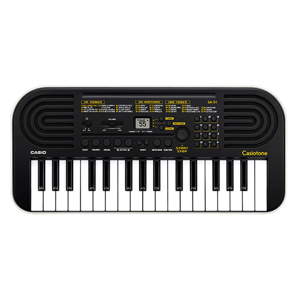 Casio SA-51 Casiotone Mini 32 Key Keyboard with Wall Adaptor (Black) - Image 2