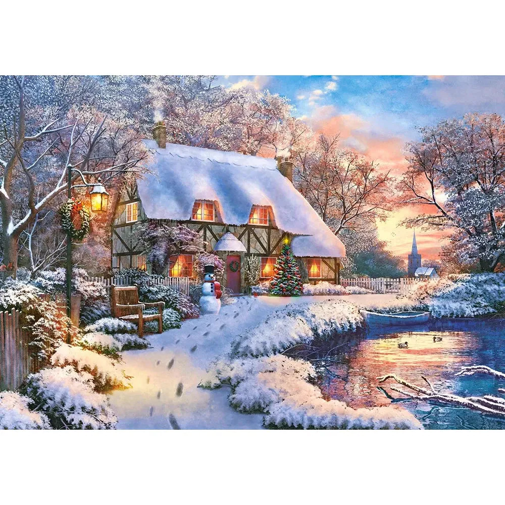 Castorland 500-Pieces Winter Cottage Puzzle - Image 2