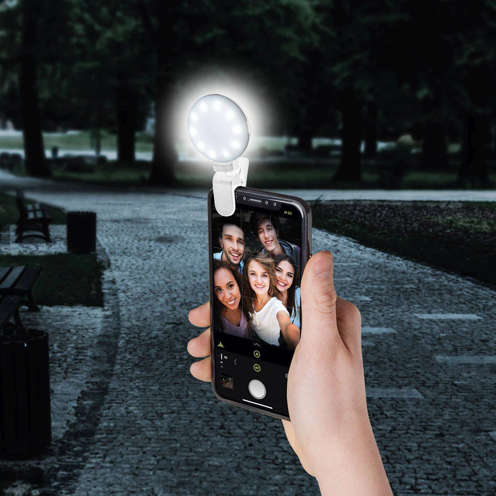 Celly Click Universal Phone Selfie Light with 3 Tones (White) - Image 2