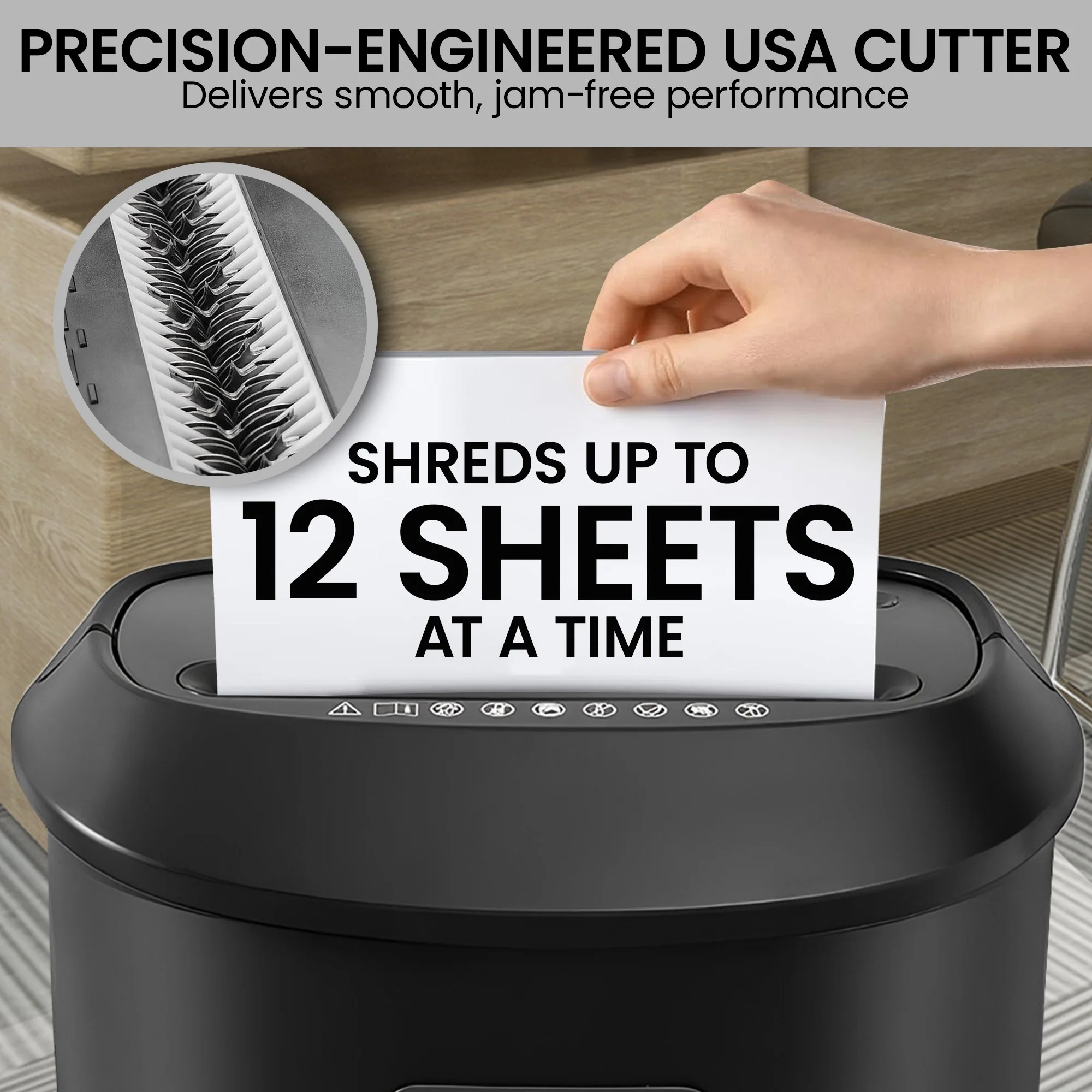 Centurion 12-Sheet Cross-Cut Paper Shredder 25L - Image 6