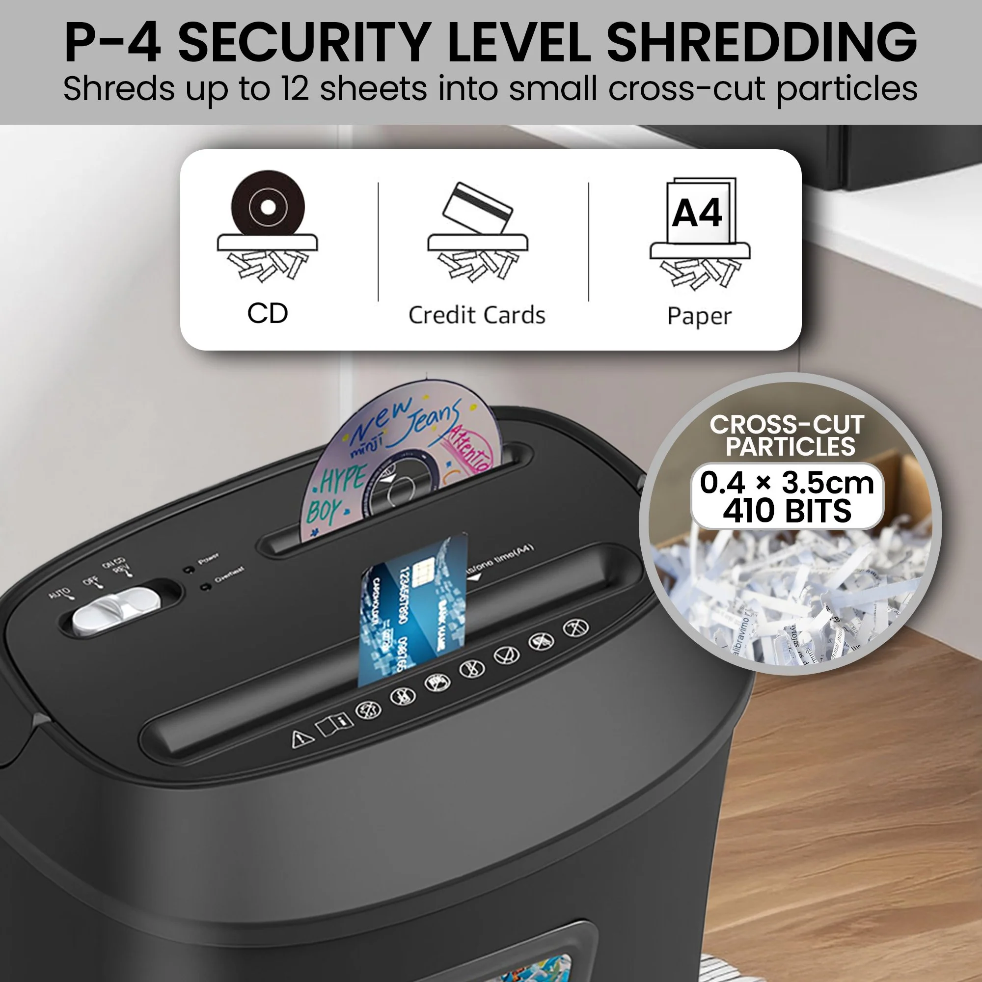 Centurion 12-Sheet Cross-Cut Paper Shredder 25L - Image 7