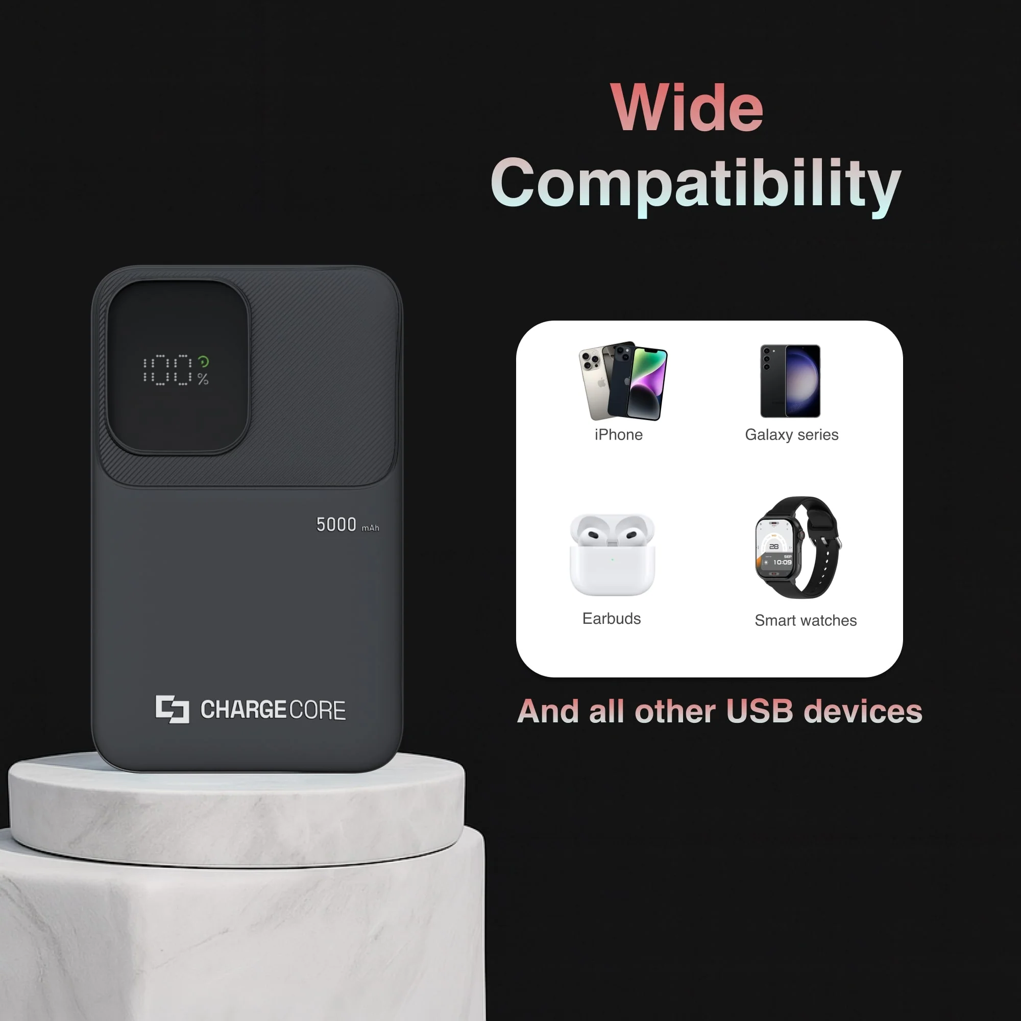 ChargeCore SafeCharge Max 5K LiFePO4 Power Bank (Black) - Image 4