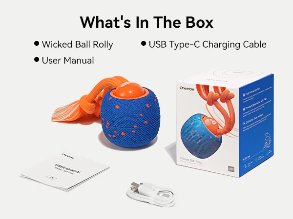 Cheerble Wicked Ball Rolly - Interactive Smart Dog Toy - Royal Blue - Image 10