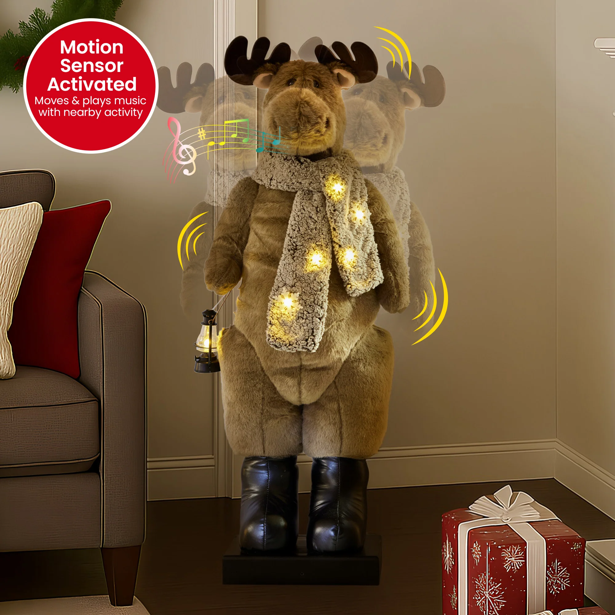 Christabelle 1.1m Musical LED Christmas Moose - Image 3