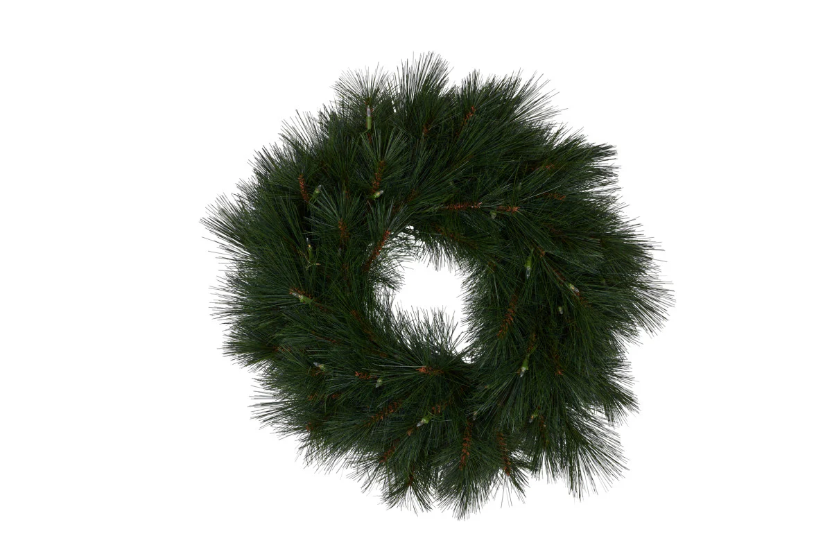 Christabelle 61cm Long Needle Christmas Wreath with LED Lights - Image 2