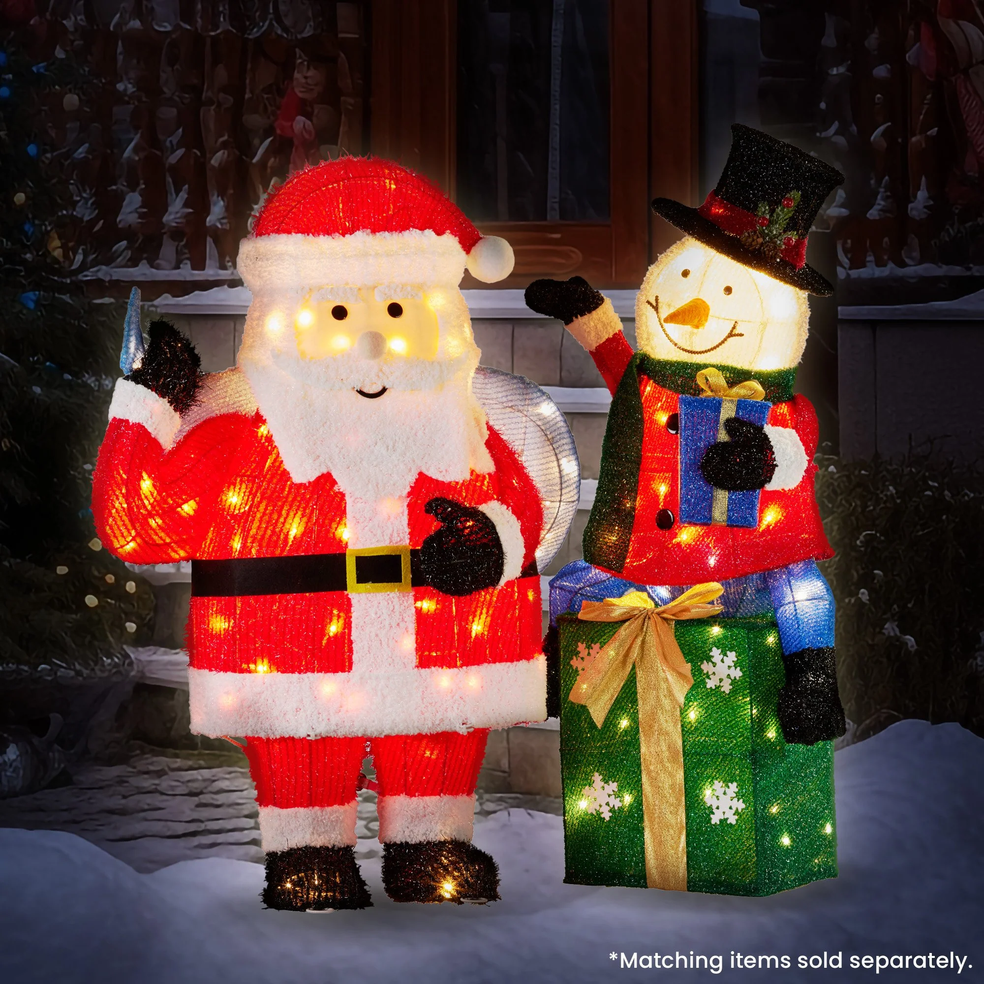 Christabelle 85cm Christmas Snowman On Presents Display with Lights - Image 9